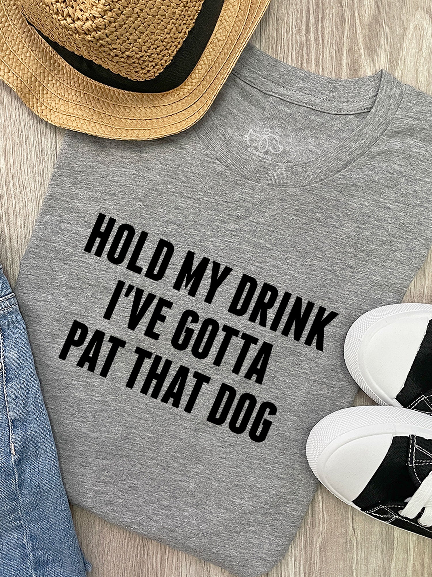Hold My Drink I've Gotta Pat That Dog Ava Women's Regular Fit Tee