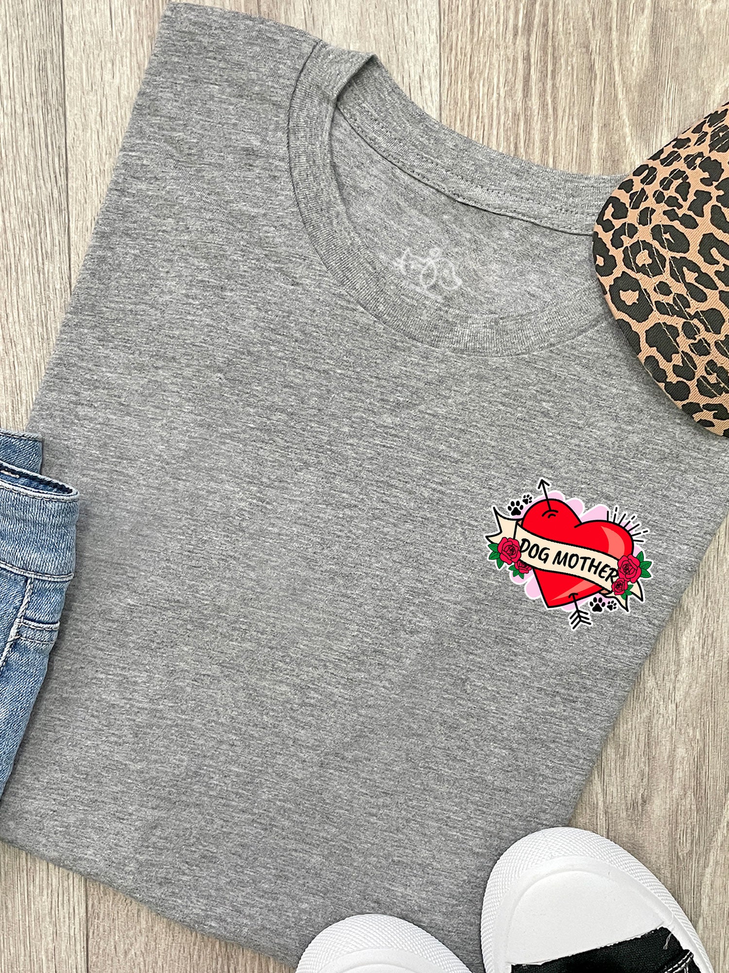 Dog Mother Heart Tattoo Ava Women's Regular Fit Tee