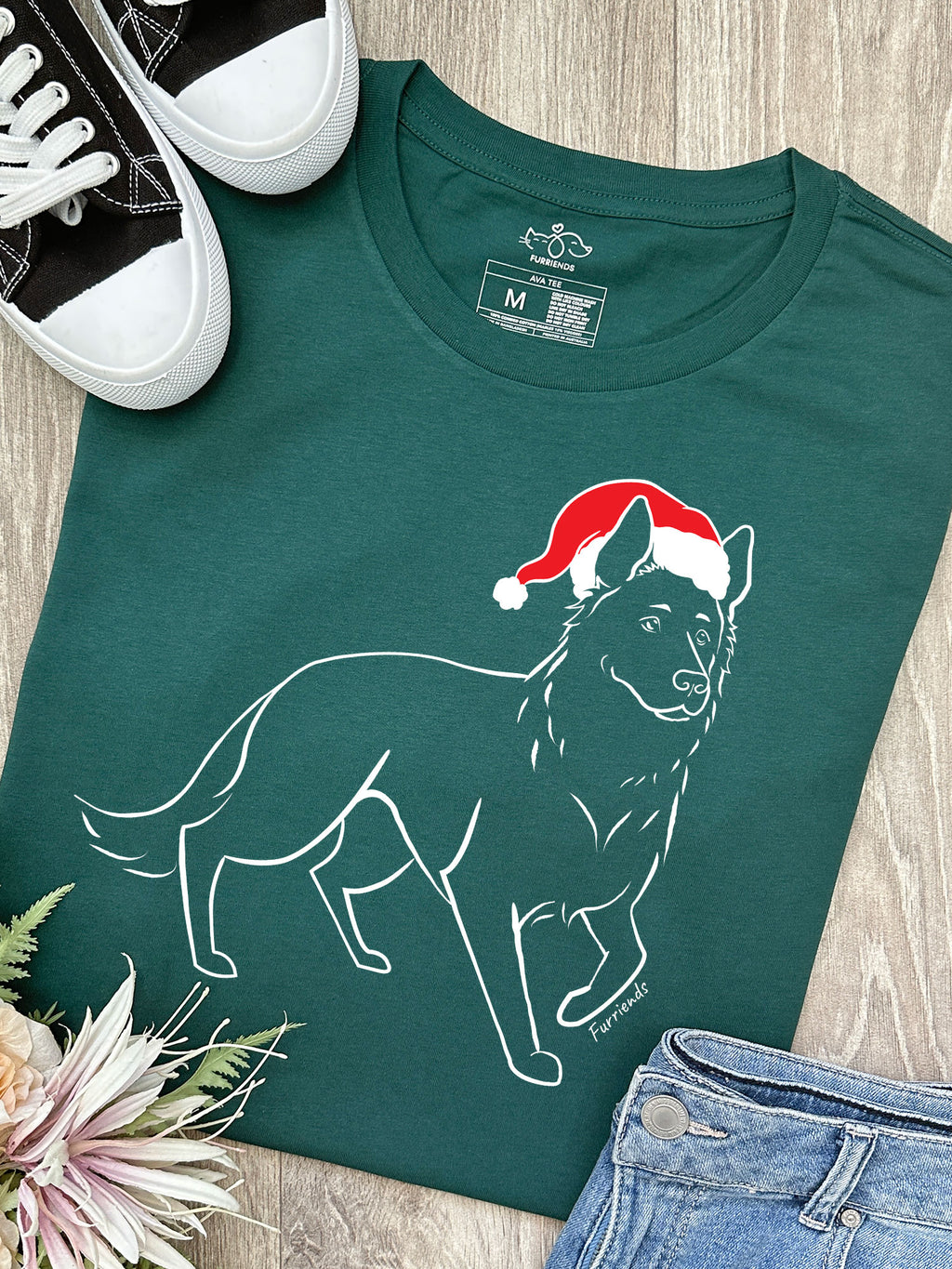 German Shepherd Christmas Edition Ava Women's Regular Fit Tee