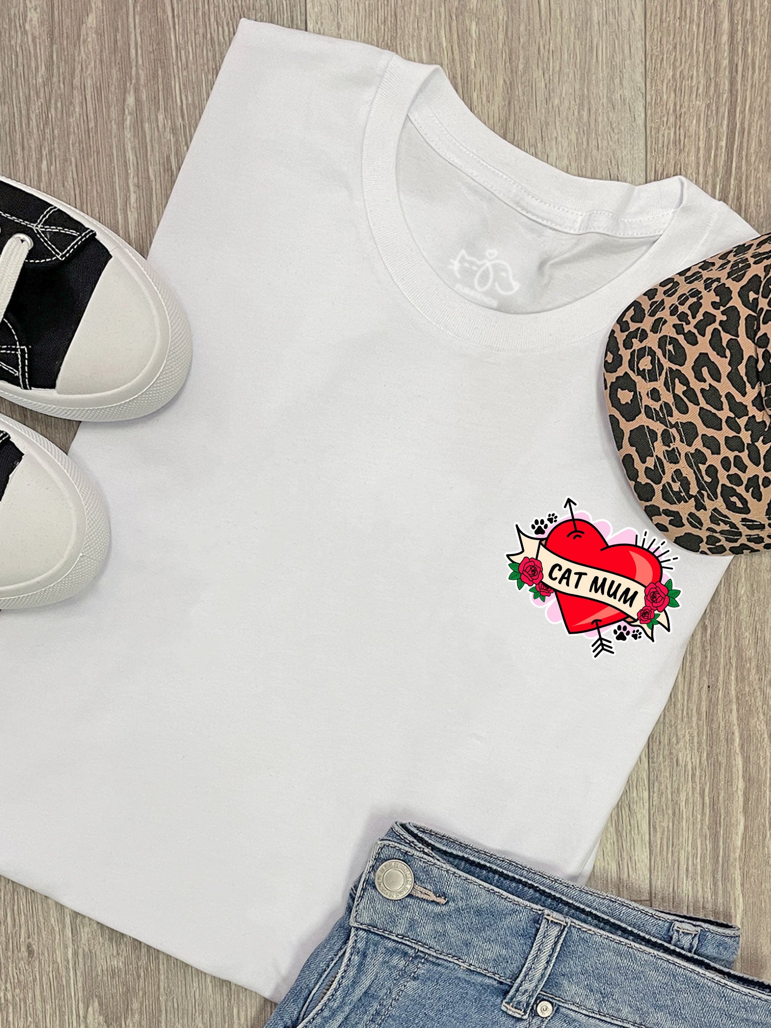 Cat Mum Heart Tattoo Ava Women's Regular Fit Tee