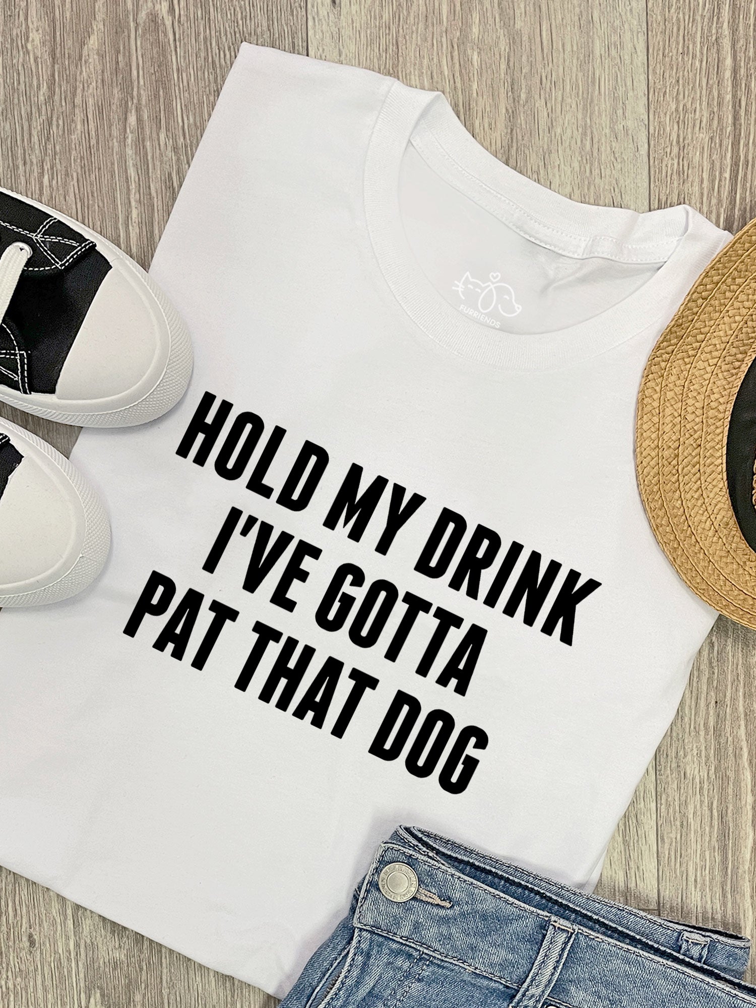 Hold My Drink I've Gotta Pat That Dog Ava Women's Regular Fit Tee