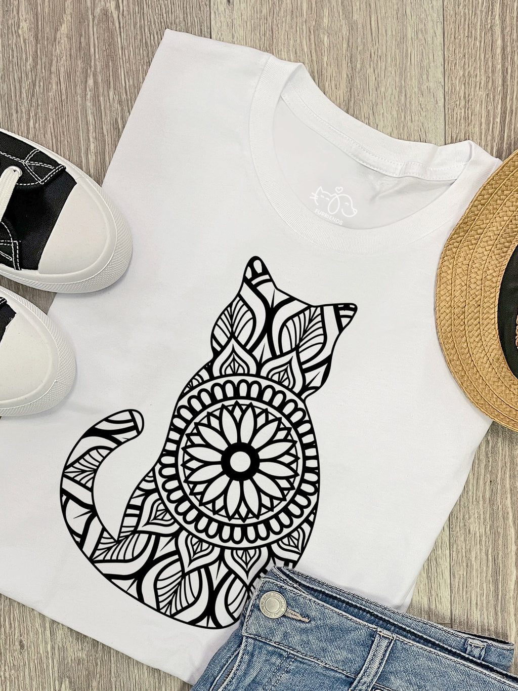 Cat Mandala Ava Women's Regular Fit Tee