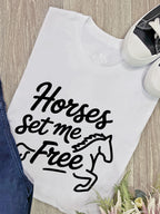 Horses Set Me Free Ava Women's Regular Fit Tee
