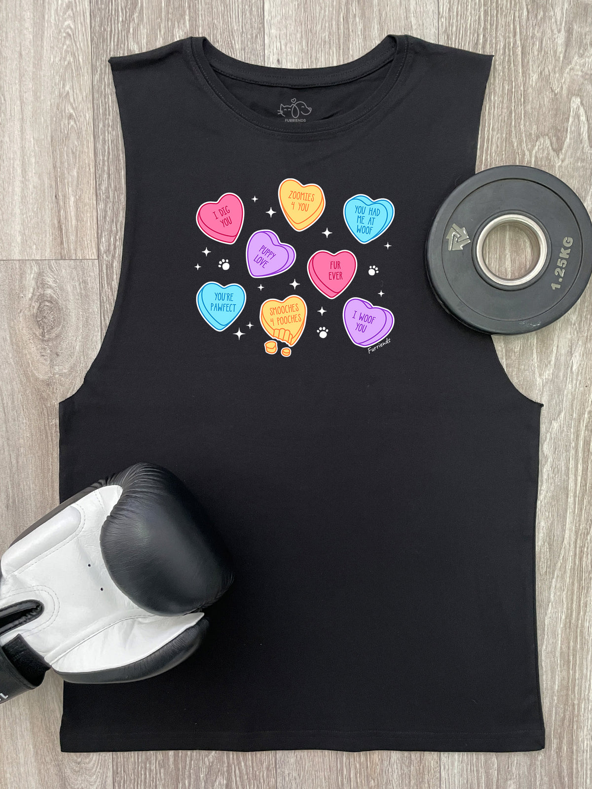 Candy Hearts - Dog Axel Drop Armhole Muscle Tank