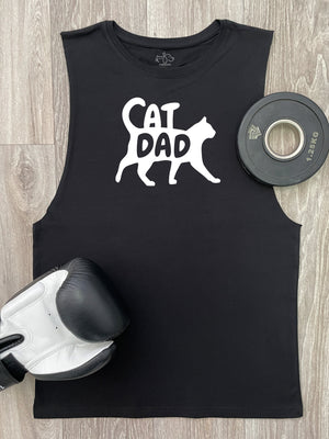 Cat Dad Silhouette Axel Drop Armhole Muscle Tank