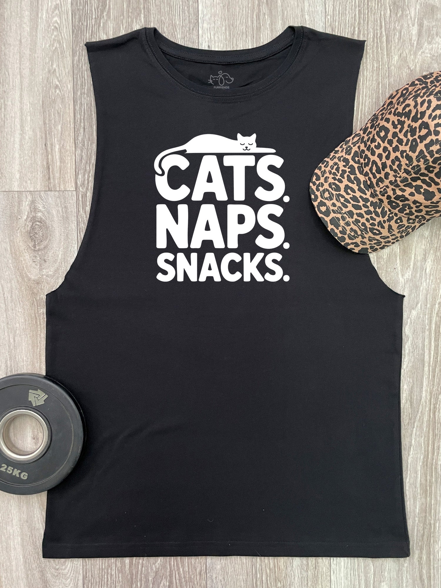 Cats. Naps. Snacks. Axel Drop Armhole Muscle Tank