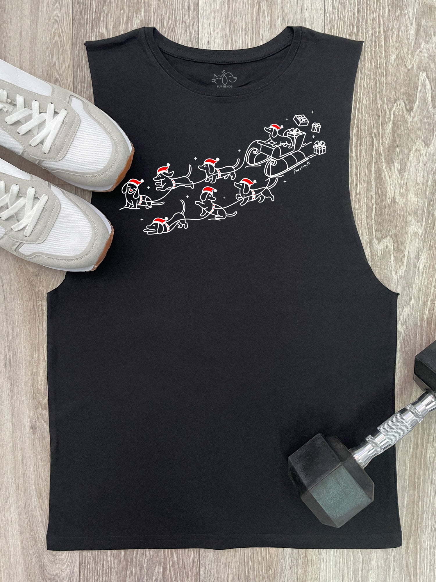 Dachshund Through The Snow Axel Drop Armhole Muscle Tank
