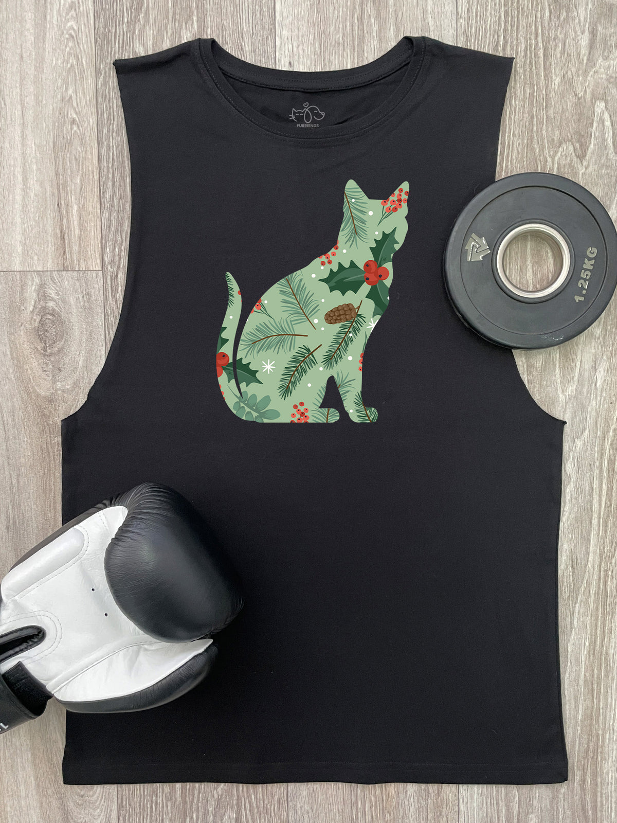 Feline Festive Axel Drop Armhole Muscle Tank
