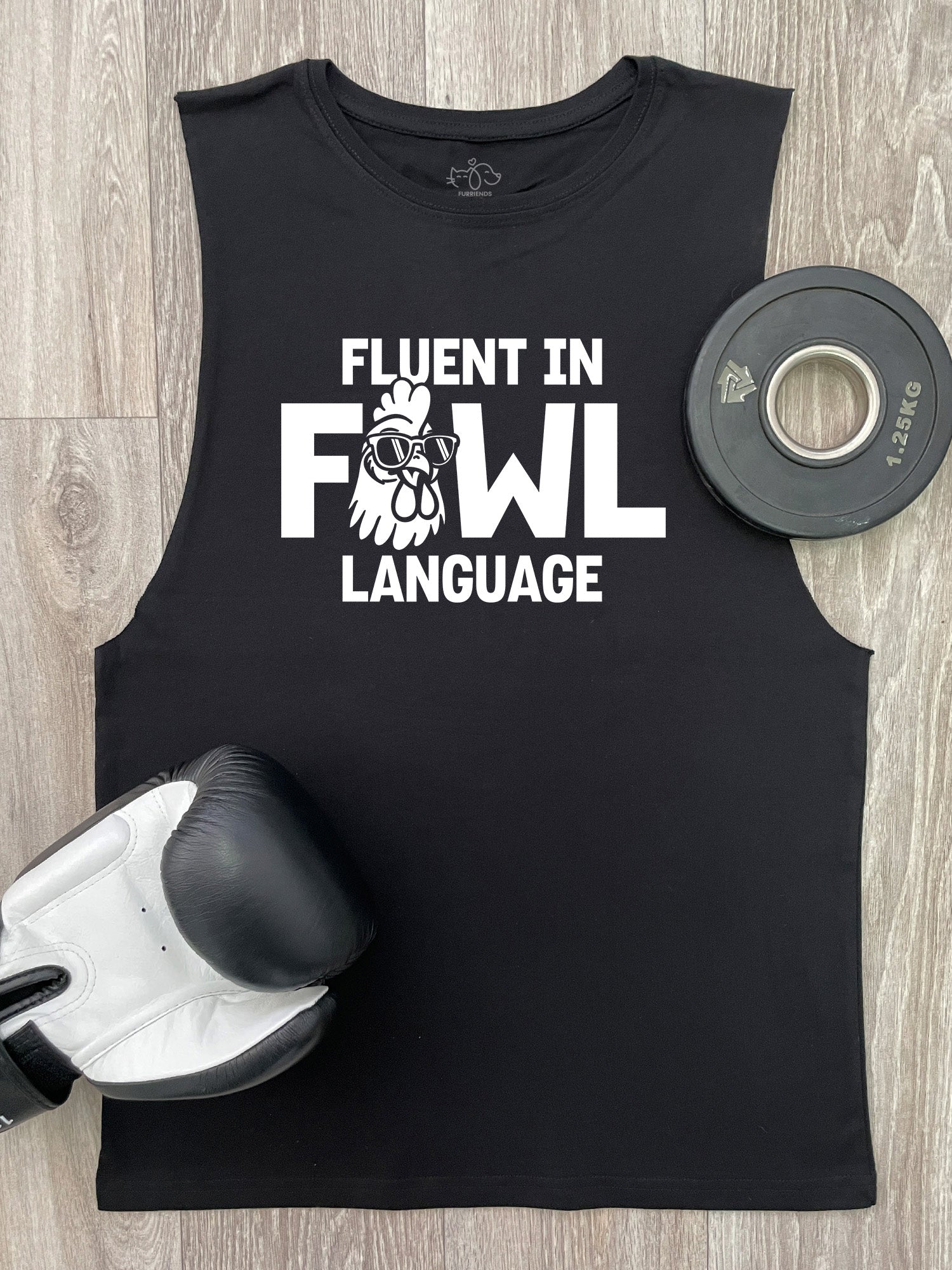 Fluent In Fowl Language Axel Drop Armhole Muscle Tank