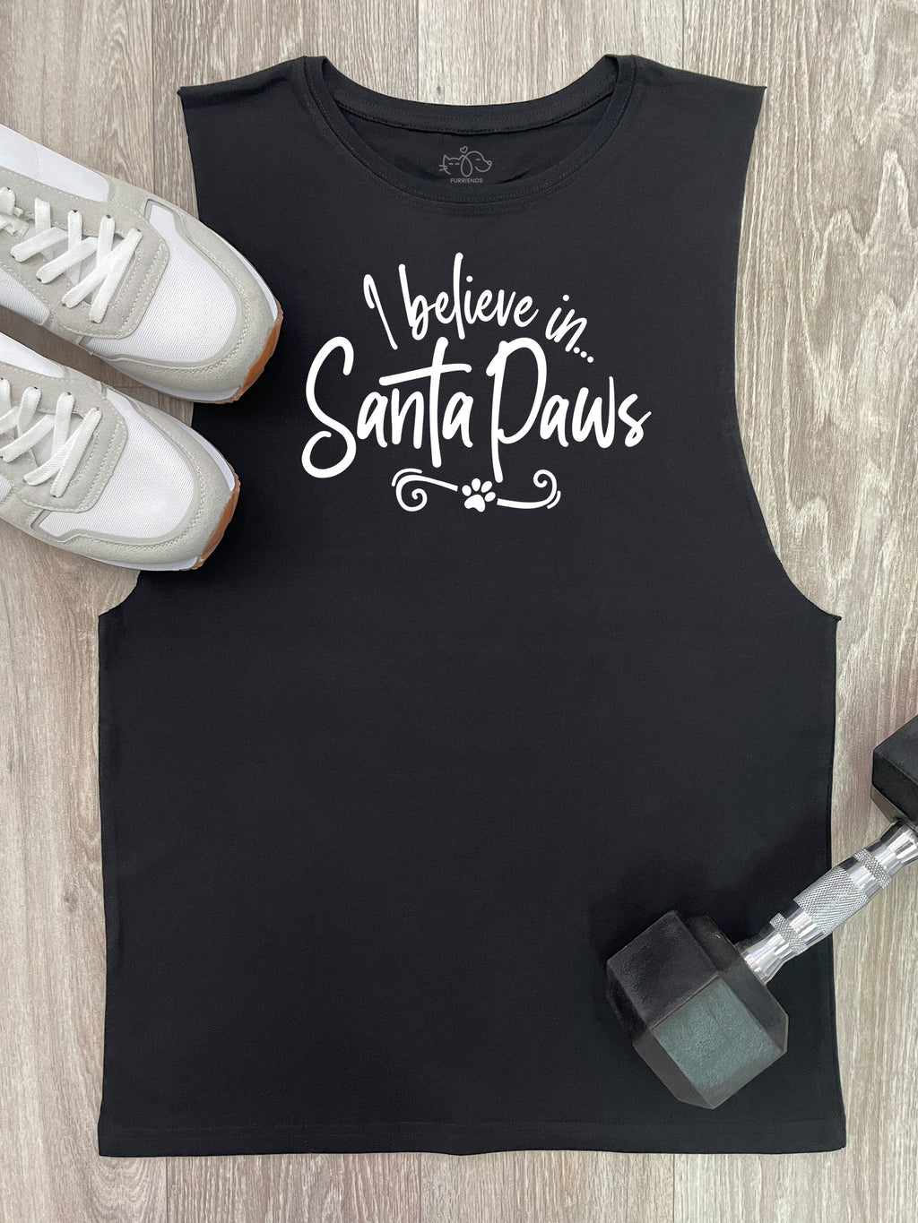 I Believe In Santa Paws Axel Drop Armhole Muscle Tank