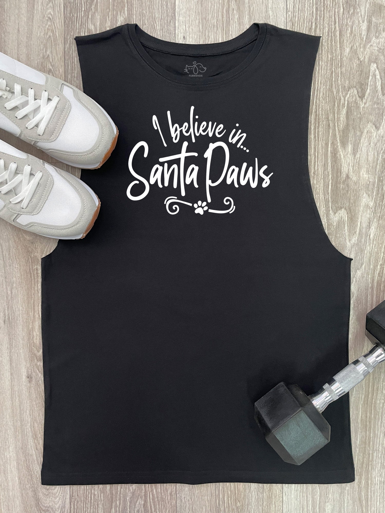 I Believe In Santa Paws Axel Drop Armhole Muscle Tank