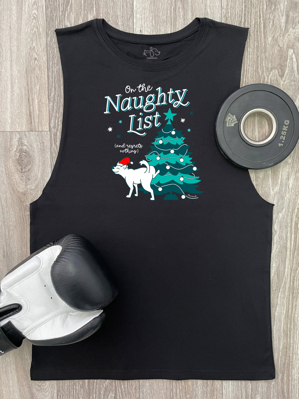 On The Naughty List - Dog Axel Drop Armhole Muscle Tank