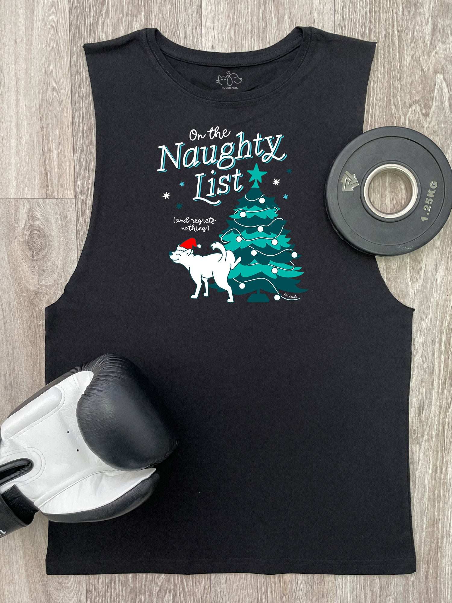 On The Naughty List - Dog Axel Drop Armhole Muscle Tank