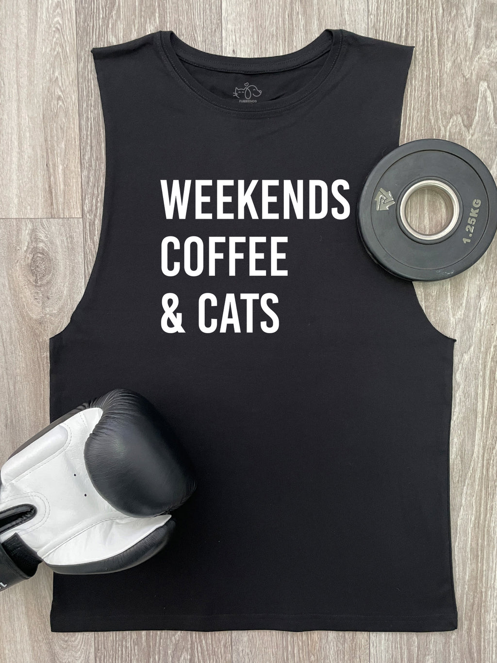 Weekends Coffee & Cats Axel Drop Armhole Muscle Tank