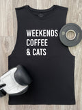 Weekends Coffee & Cats Axel Drop Armhole Muscle Tank