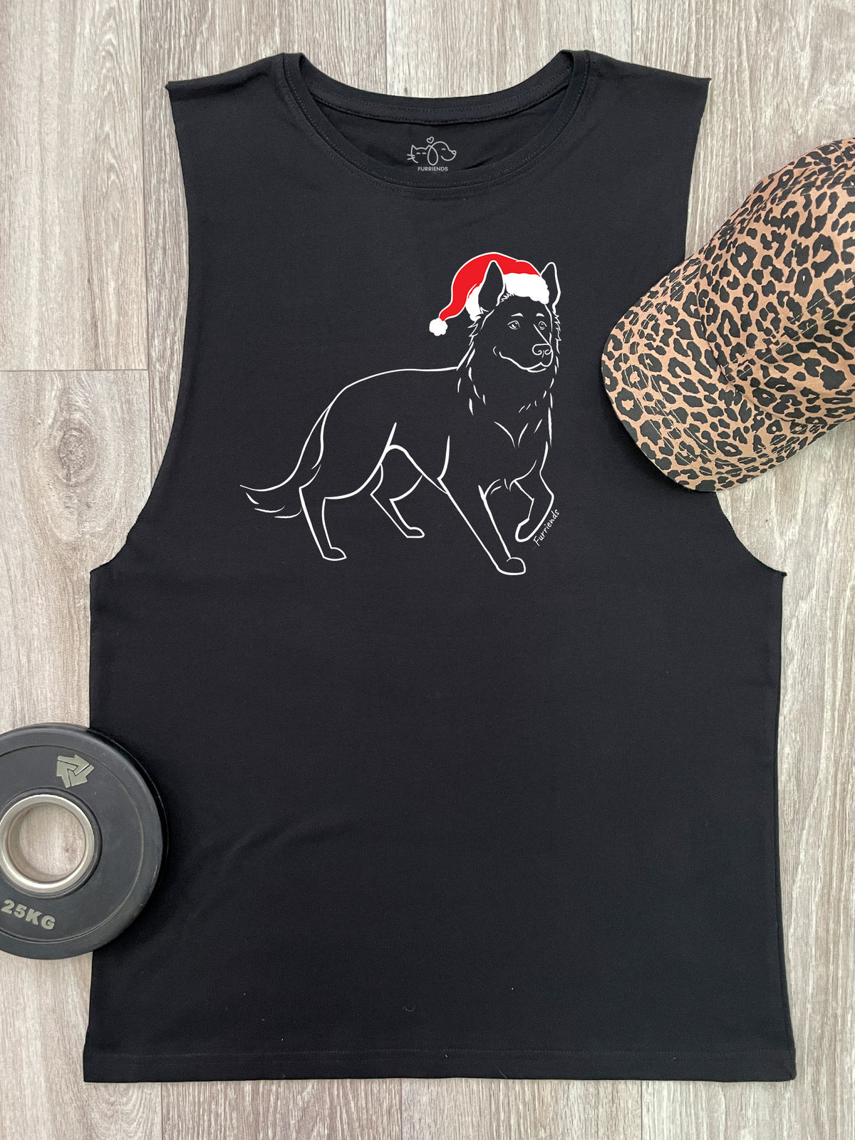 German Shepherd Christmas Edition Axel Drop Armhole Muscle Tank