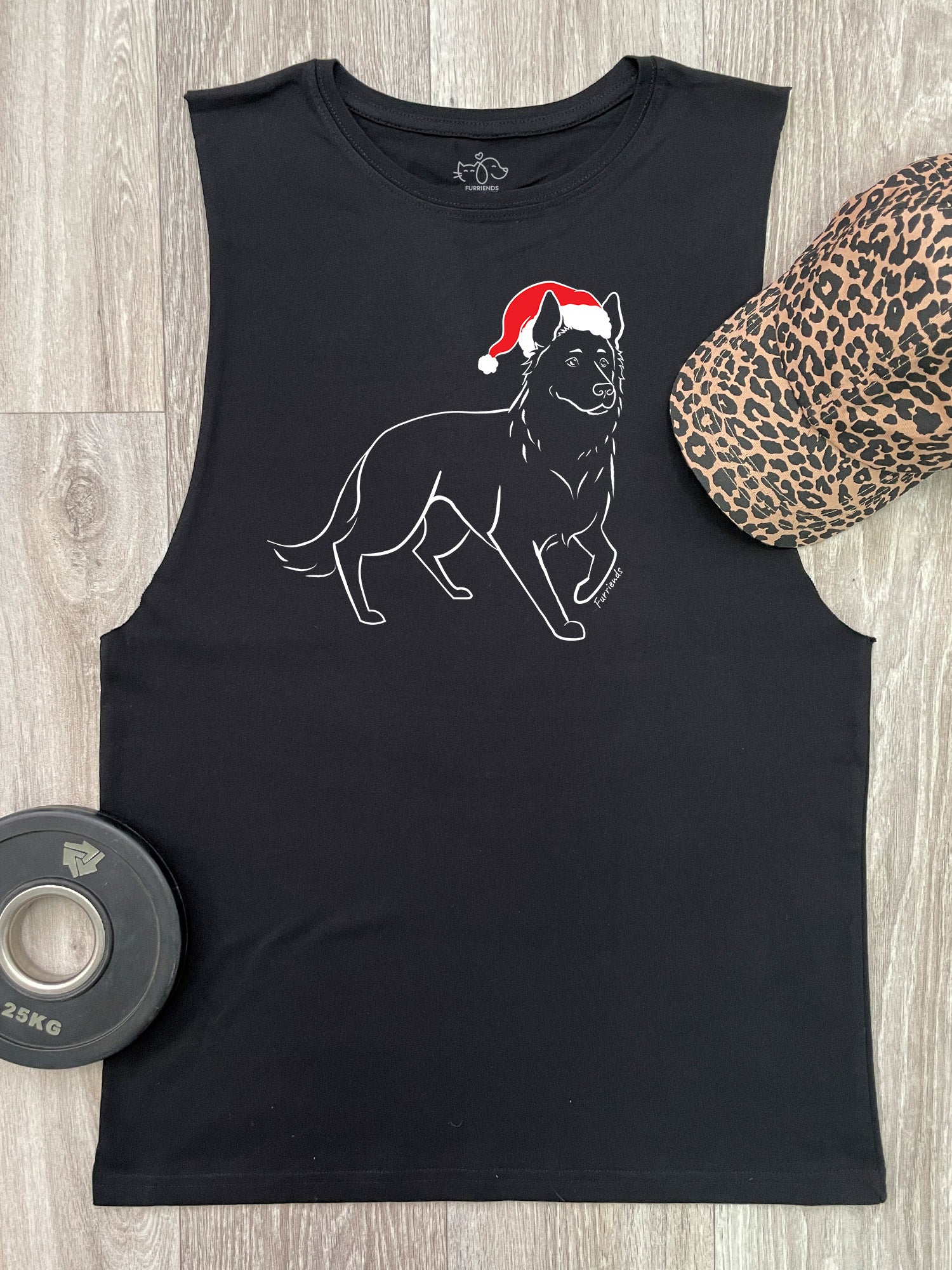 German Shepherd Christmas Edition Axel Drop Armhole Muscle Tank