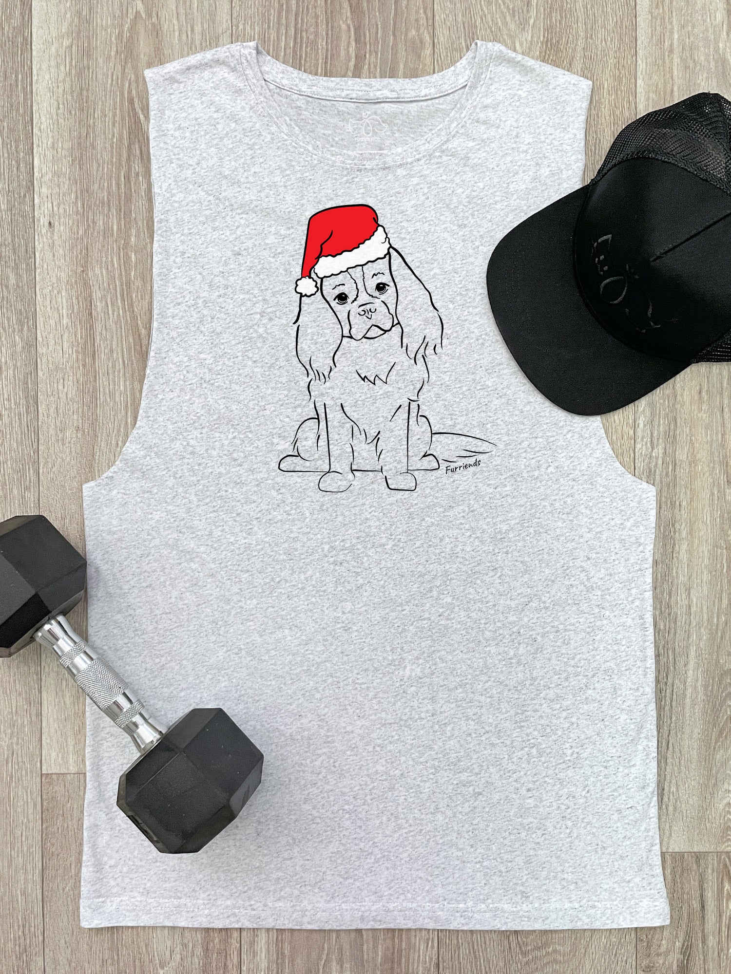 Cavalier King Charles Spaniel Christmas Edition Axel Drop Armhole Muscle Tank