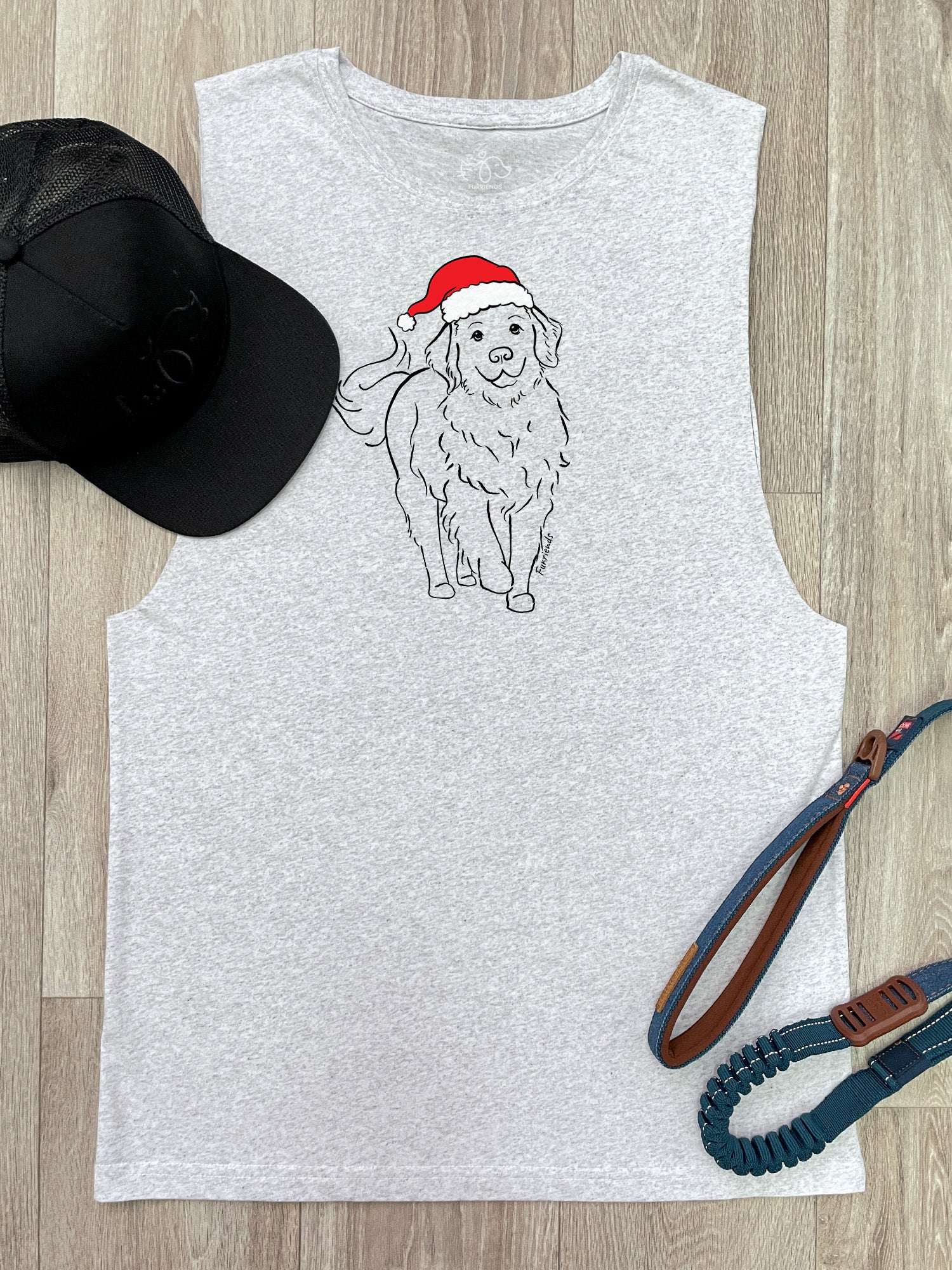 Golden Retriever Christmas Edition Axel Drop Armhole Muscle Tank