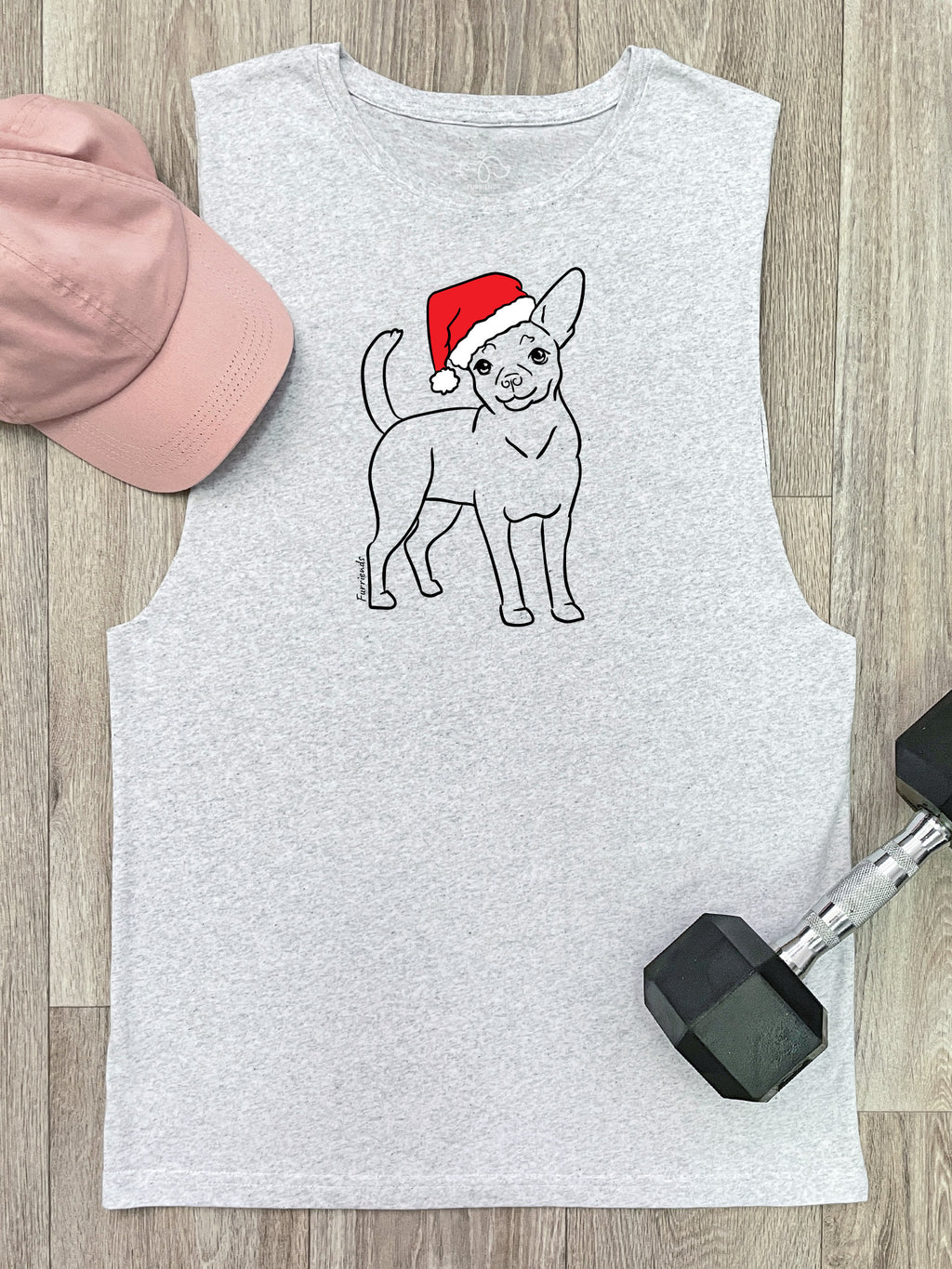 Chihuahua Christmas Edition Axel Drop Armhole Muscle Tank