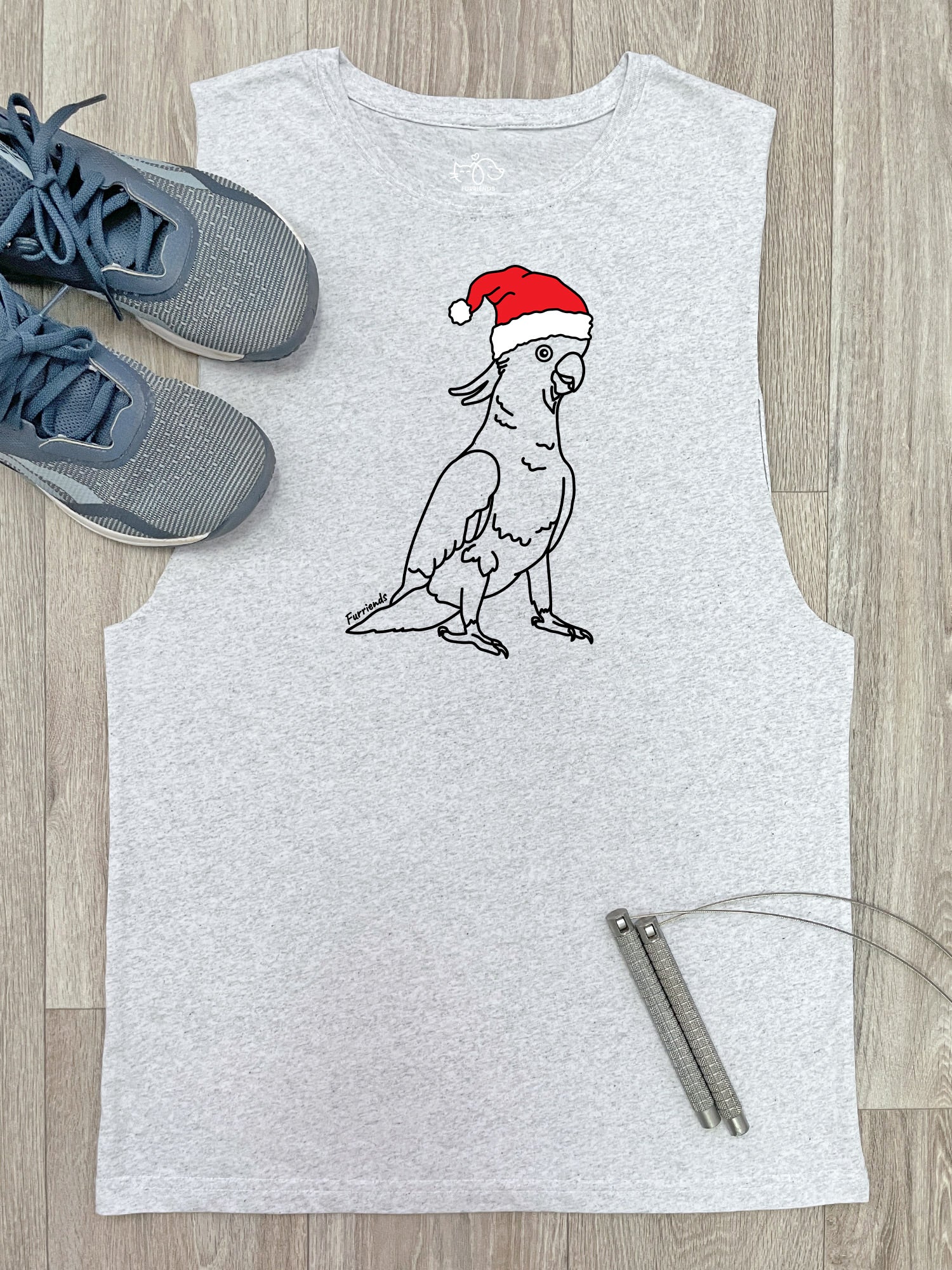 Sulphur-Crested Cockatoo Christmas Edition Axel Drop Armhole Muscle Tank