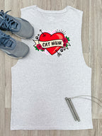 Cat Mum Heart Tattoo Axel Drop Armhole Muscle Tank