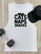 Cats. Naps. Snacks. Axel Drop Armhole Muscle Tank