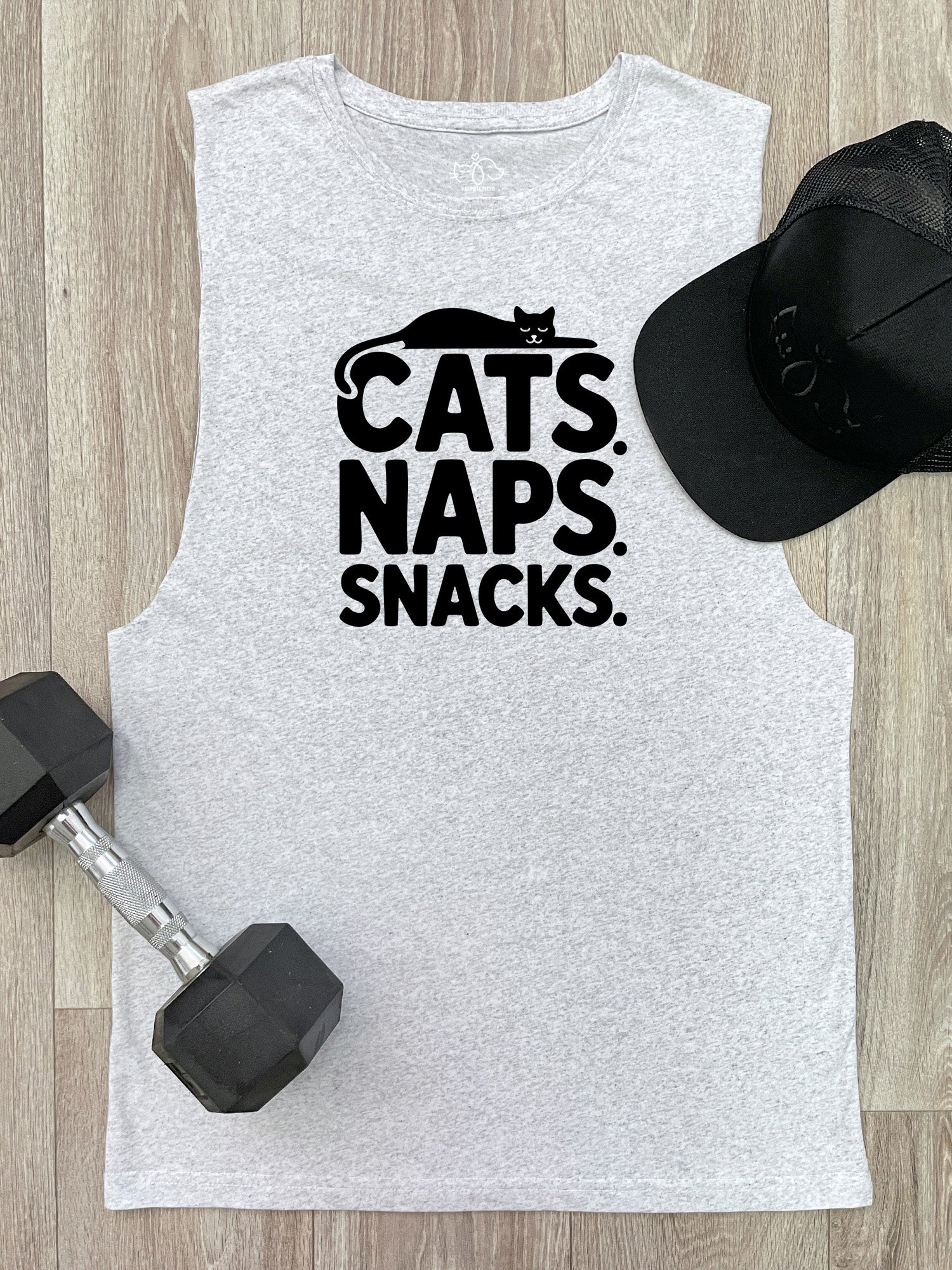 Cats. Naps. Snacks. Axel Drop Armhole Muscle Tank