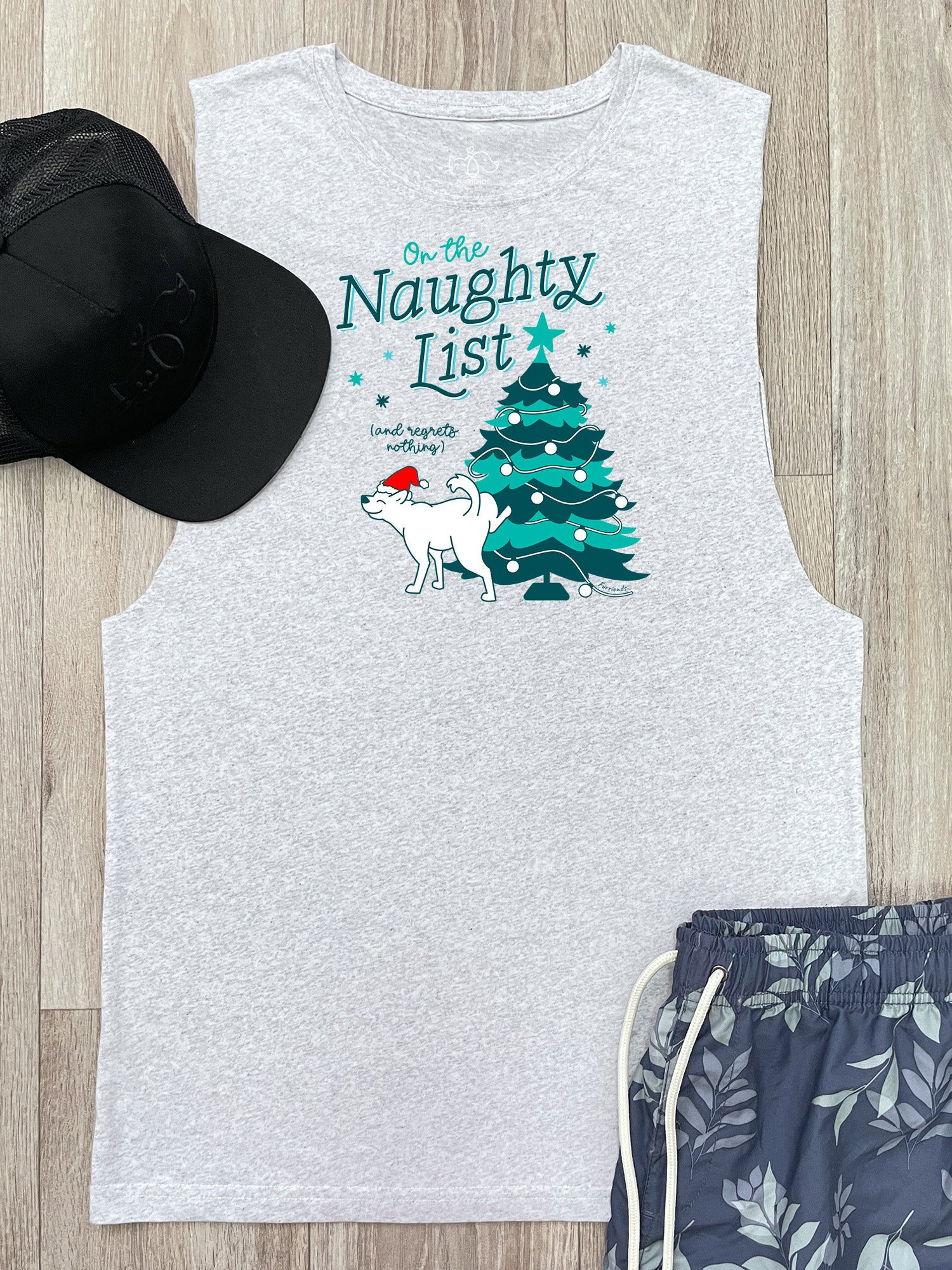 On The Naughty List - Dog Axel Drop Armhole Muscle Tank