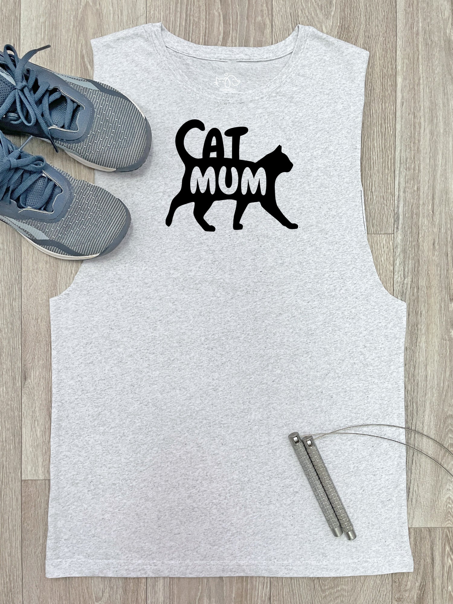 Cat Mum Silhouette Axel Drop Armhole Muscle Tank