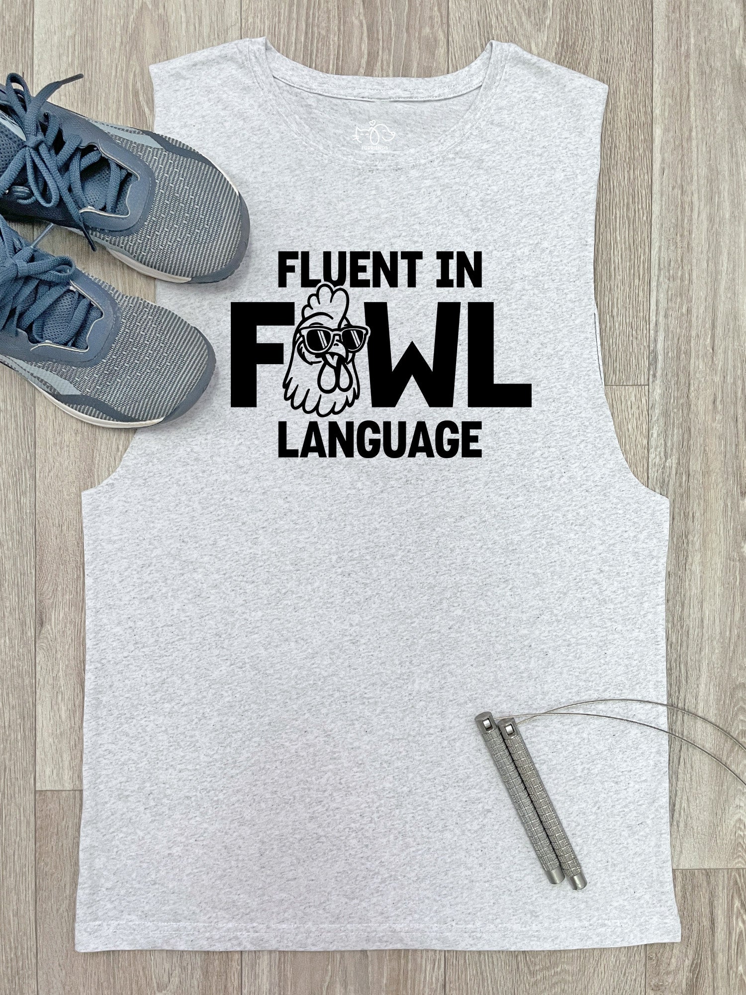 Fluent In Fowl Language Axel Drop Armhole Muscle Tank