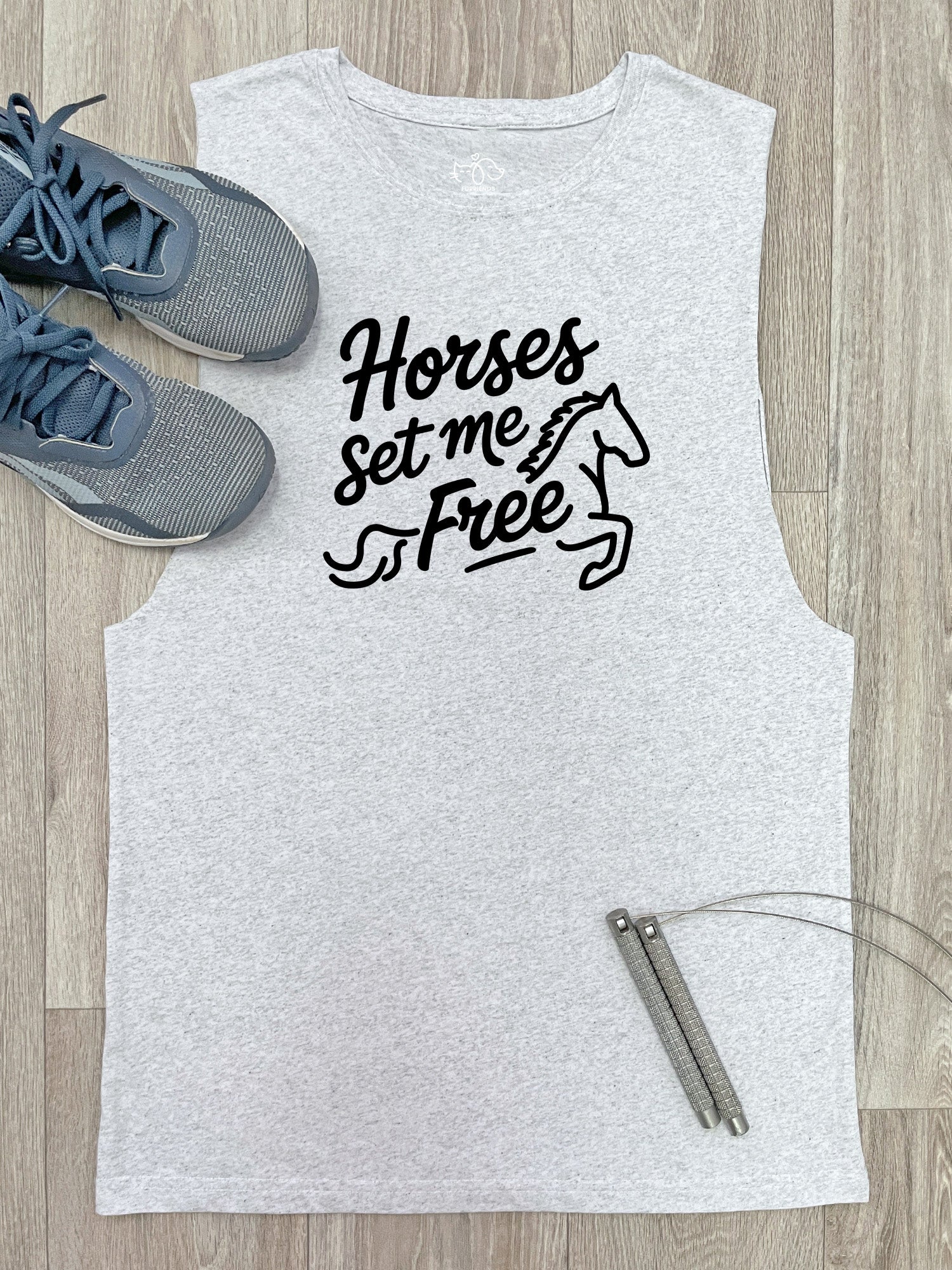 Horses Set Me Free Axel Drop Armhole Muscle Tank
