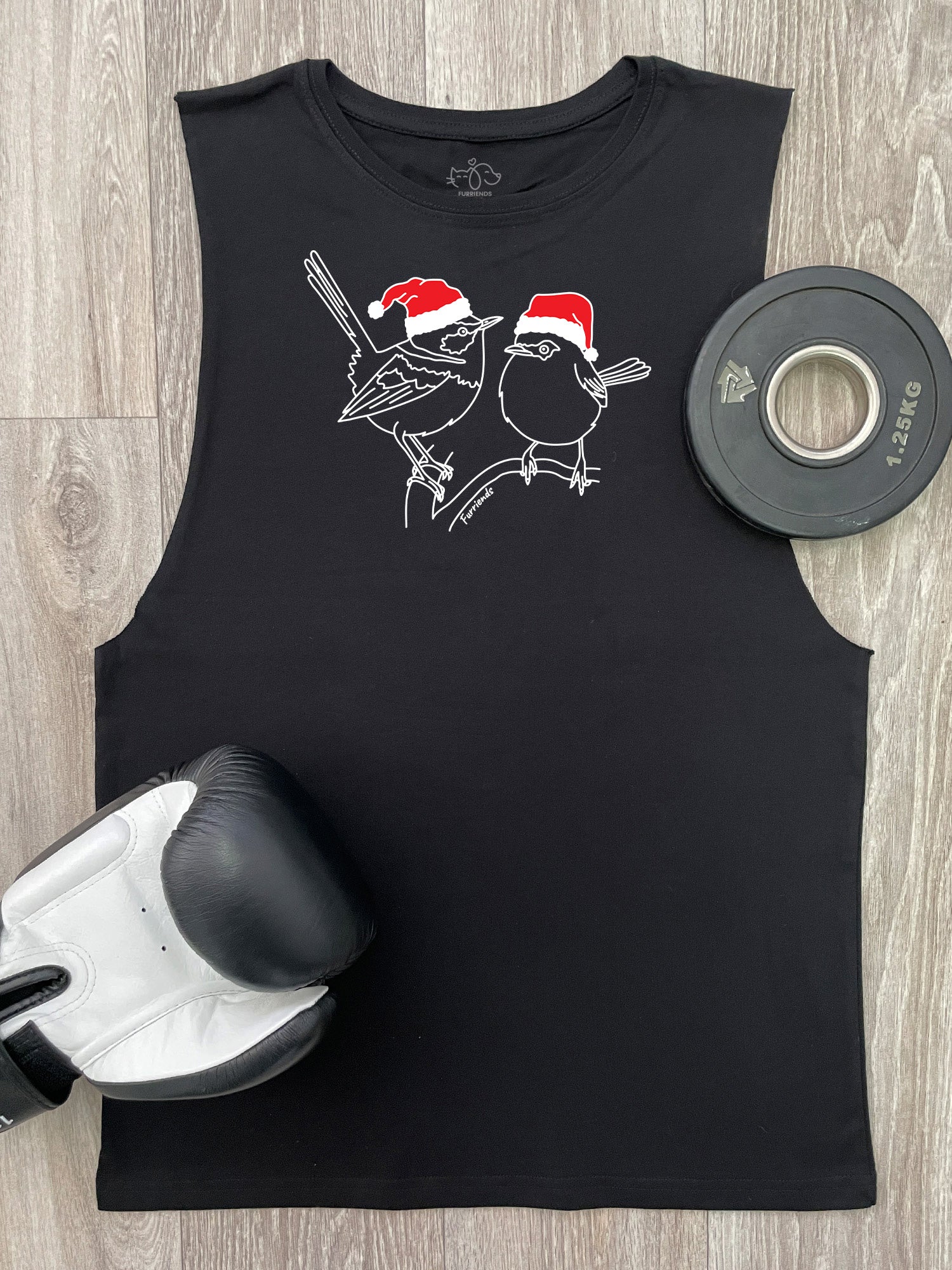 Superb Fairy Wren Christmas Edition Axel Drop Armhole Muscle Tank