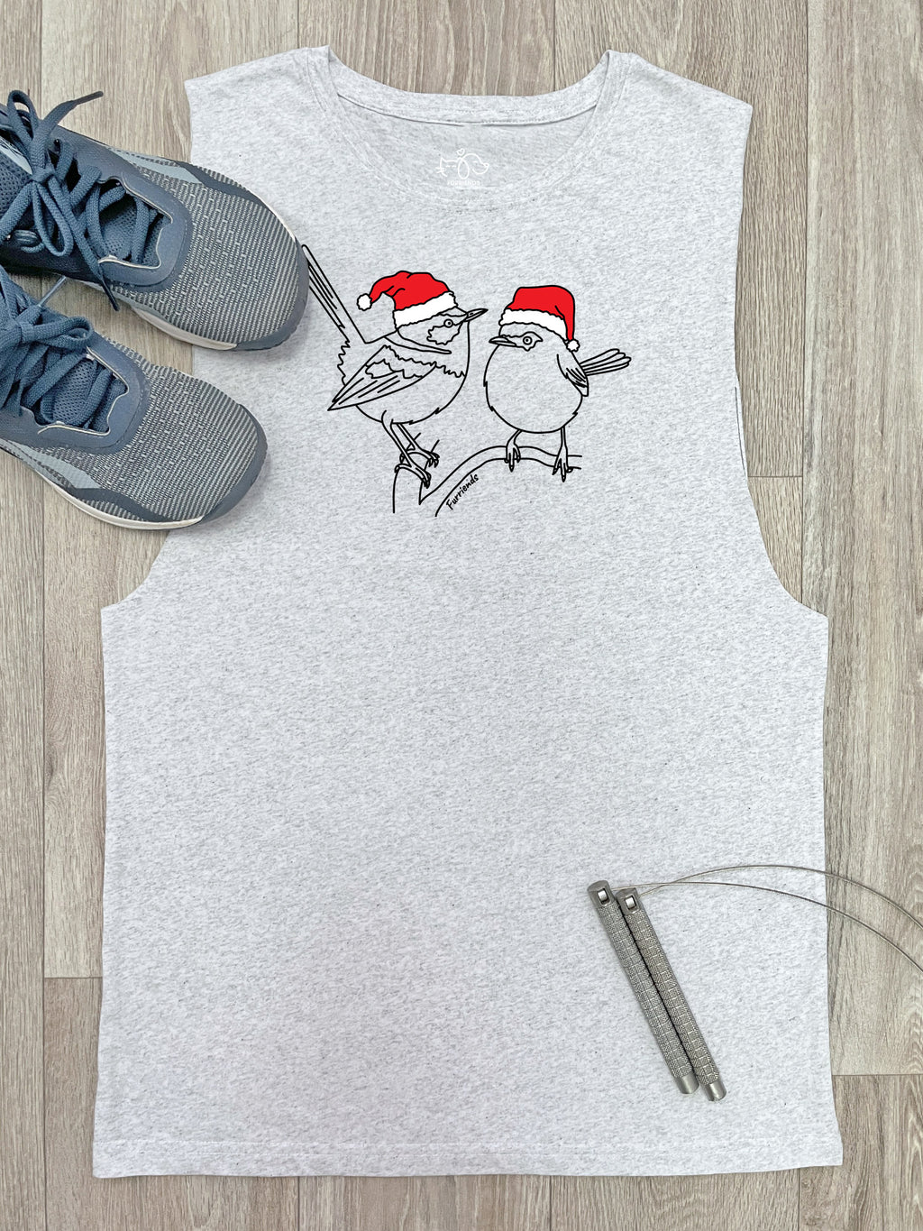 Superb Fairy Wren Christmas Edition Axel Drop Armhole Muscle Tank