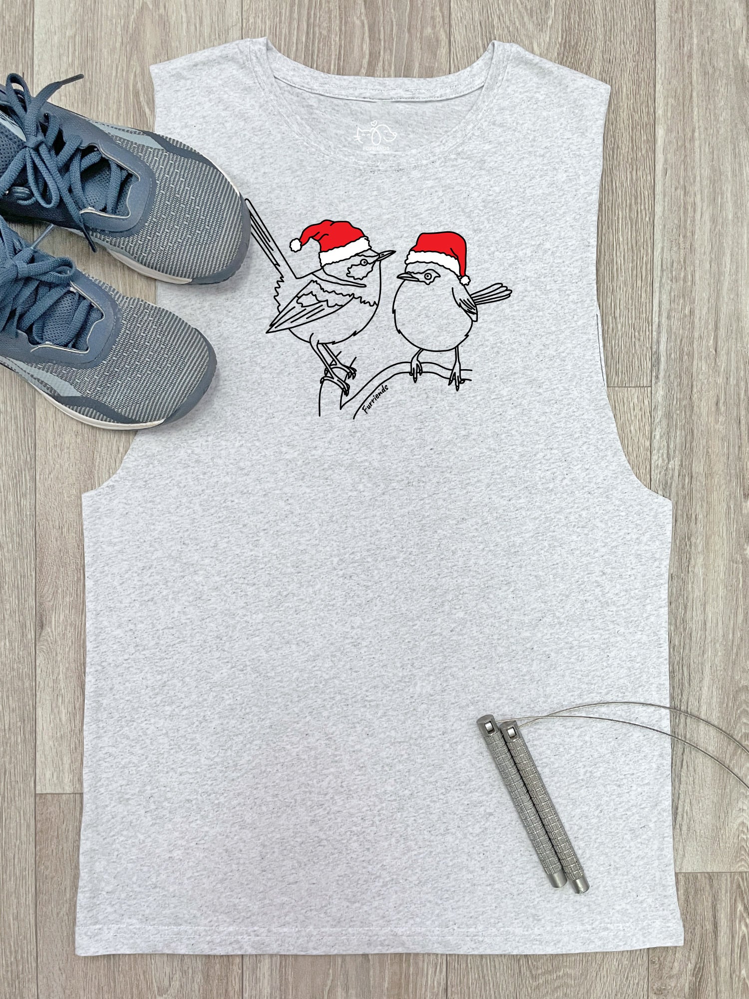 Superb Fairy Wren Christmas Edition Axel Drop Armhole Muscle Tank