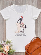 Bin Chicken It Twice Natural Remi tee with black lettering