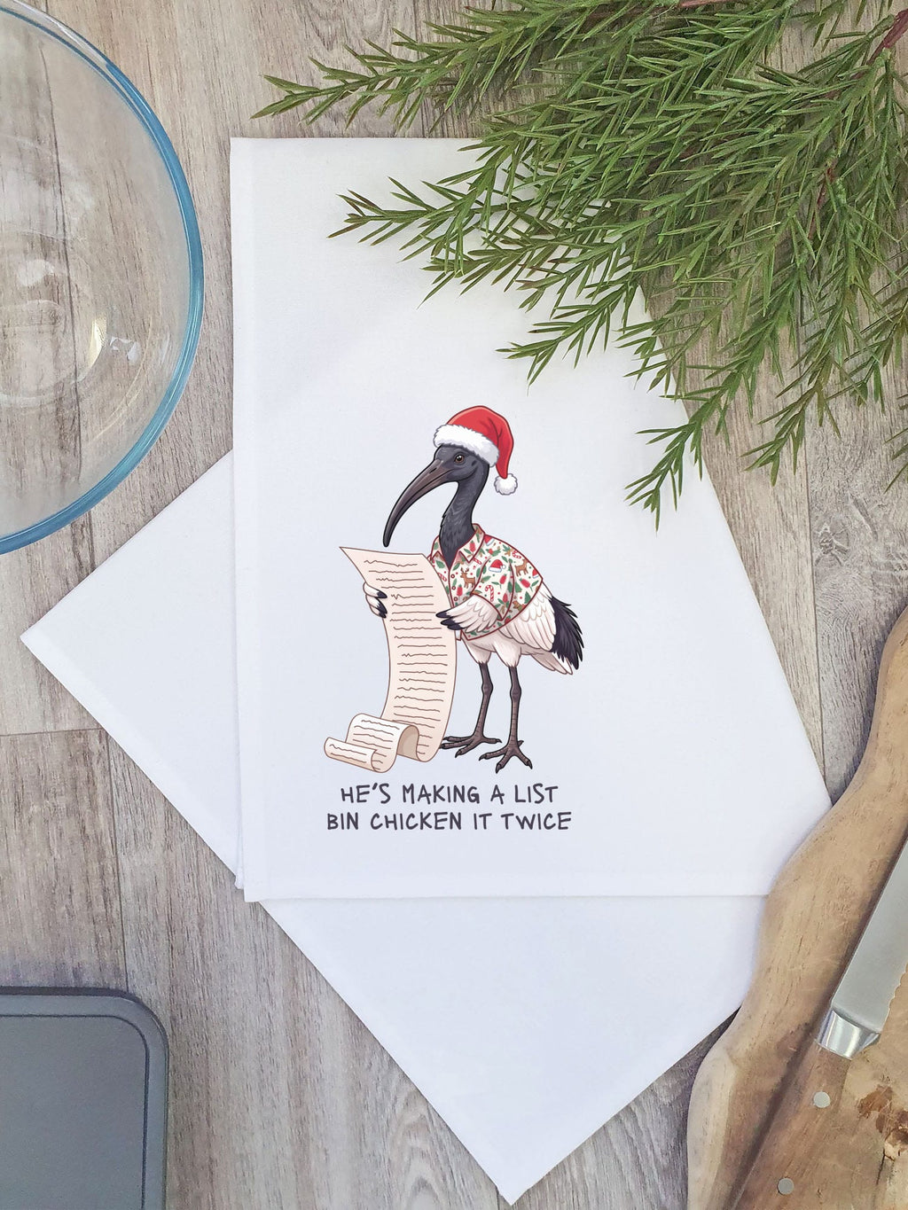 Bin Chicken It Twice Tea Towel