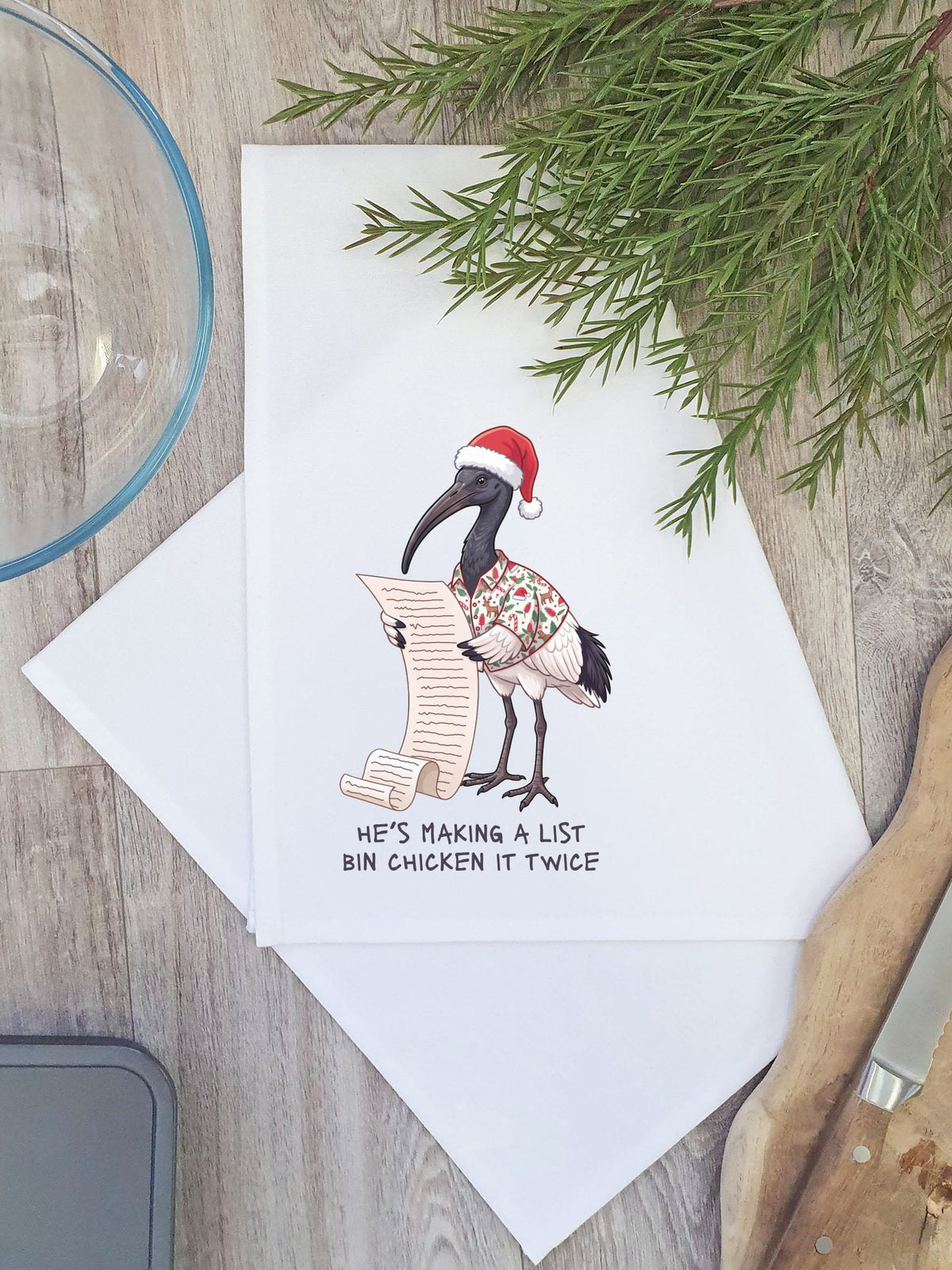 Bin Chicken It Twice Tea Towel