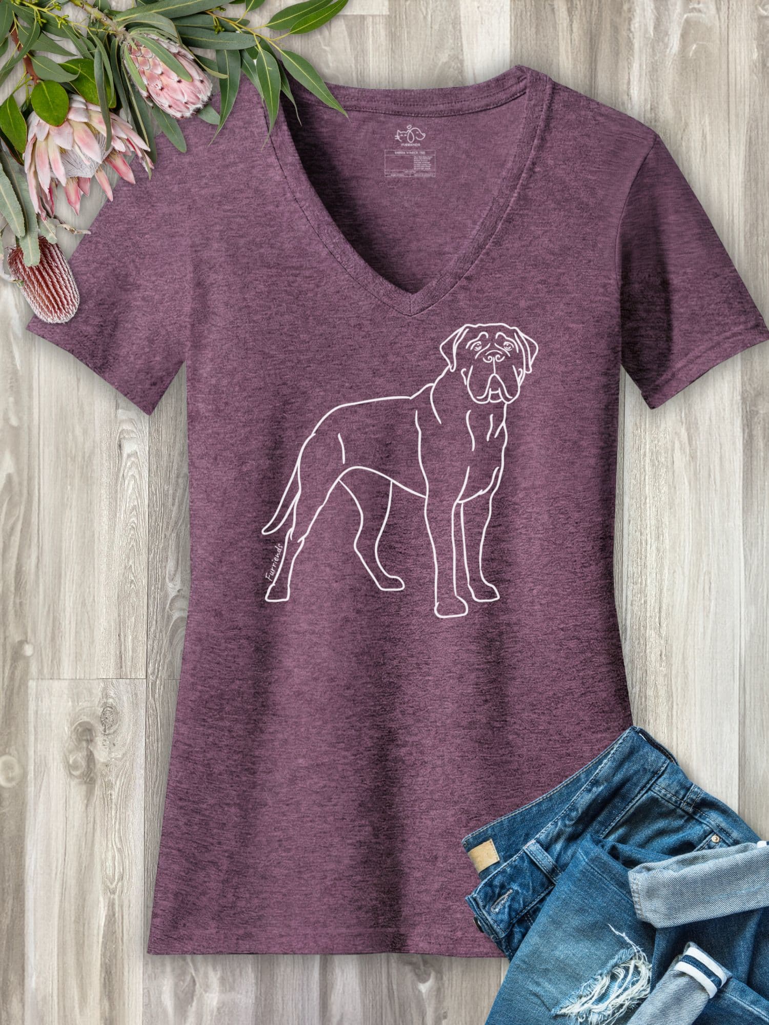 Bullmastiff Emma Women's V-Neck Tee