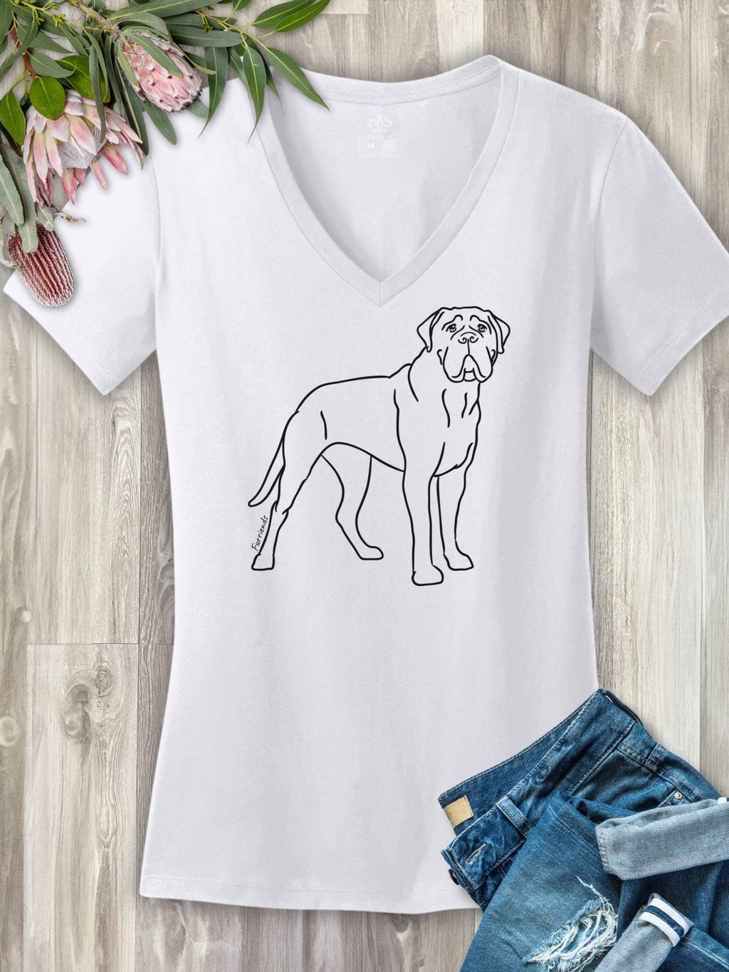 Bullmastiff Emma Women's V-Neck Tee