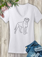 Bullmastiff Emma Women's V-Neck Tee