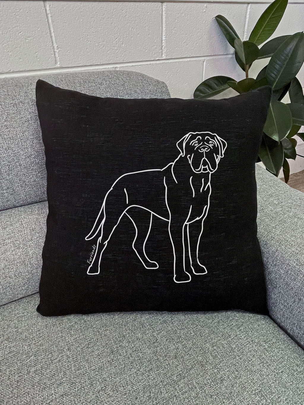 Bullmastiff Linen Cushion Cover