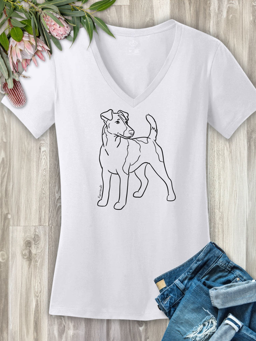 Fox Terrier Emma Women's V-Neck Tee - Fox Terrier