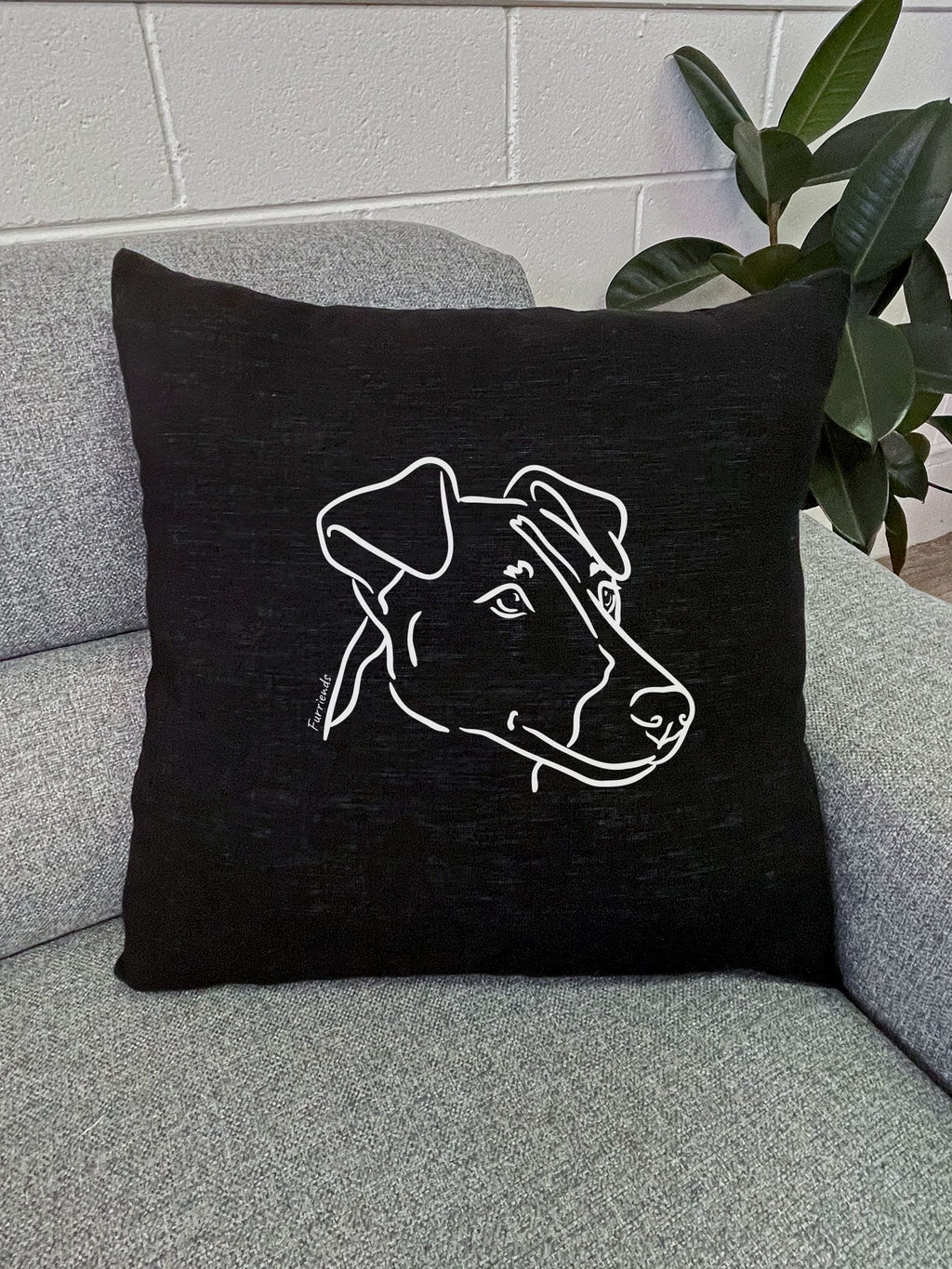 Fox Terrier Linen Cushion Cover