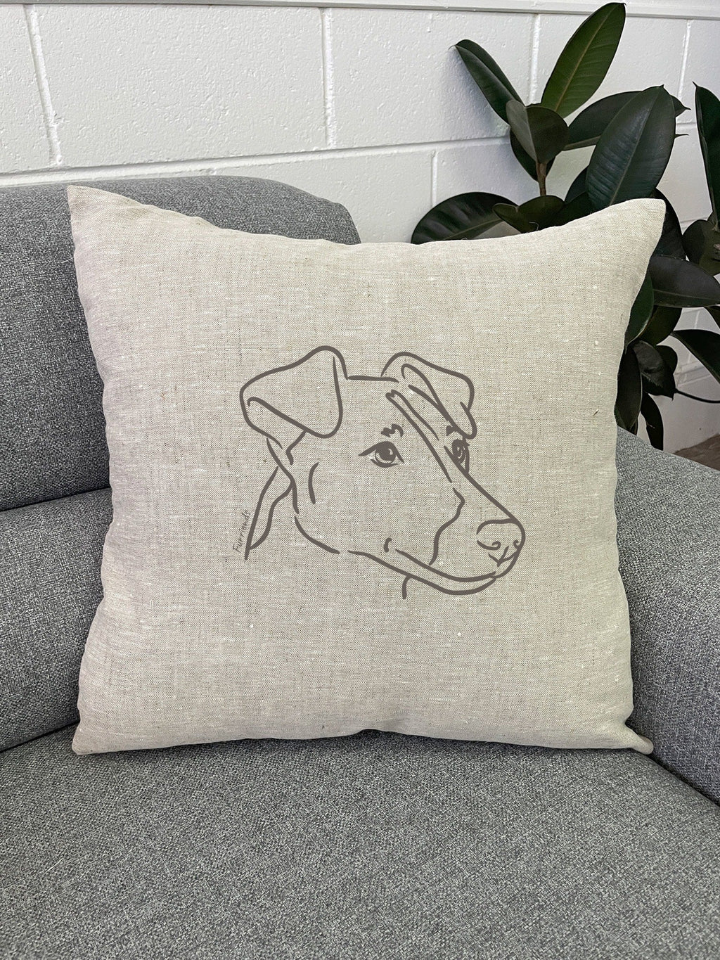Fox Terrier Linen Cushion Cover
