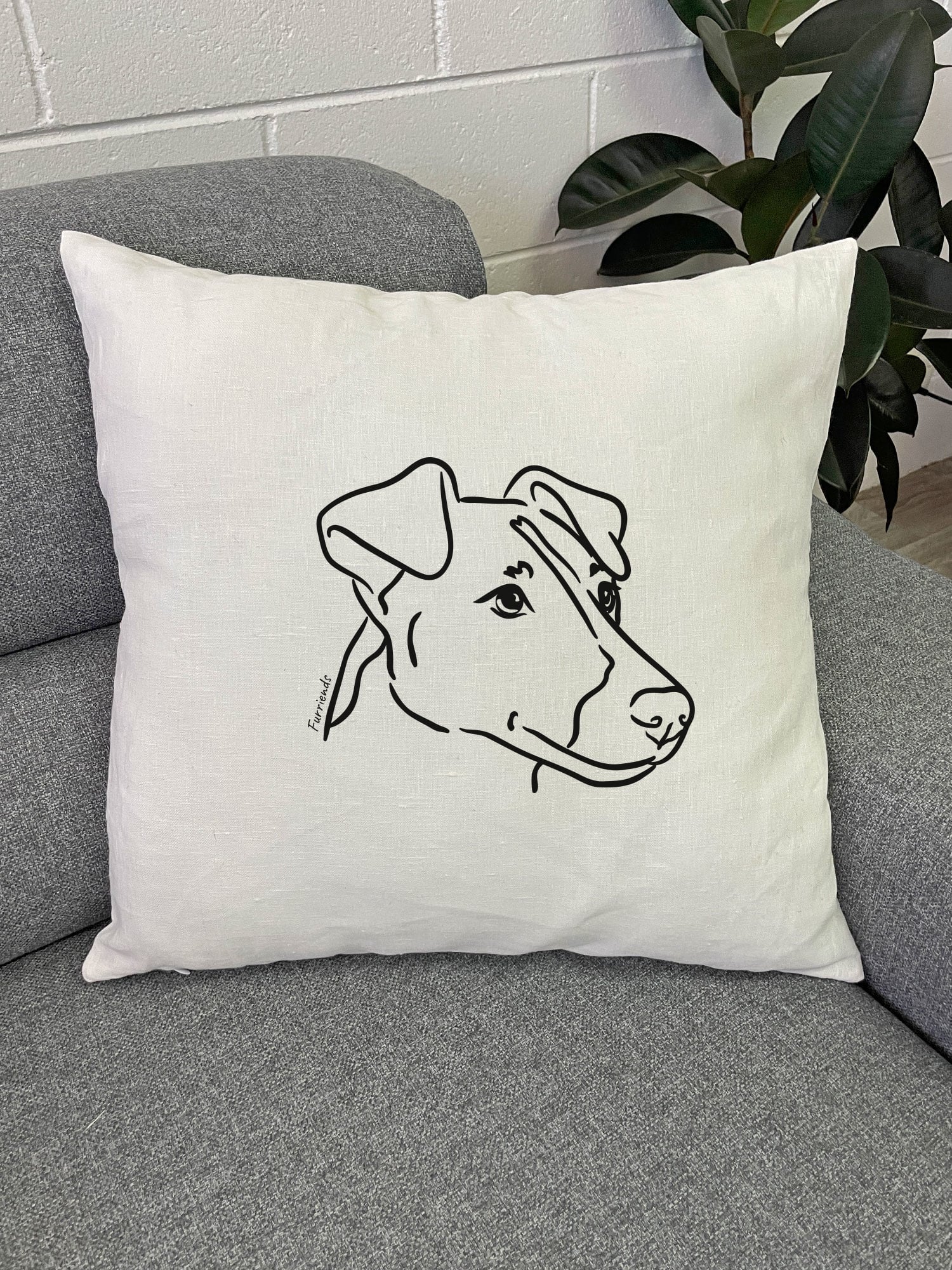 Fox Terrier Linen Cushion Cover