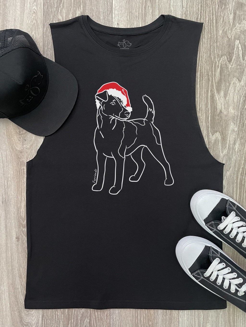 Fox Terrier Christmas Edition Axel Drop Armhole Tank