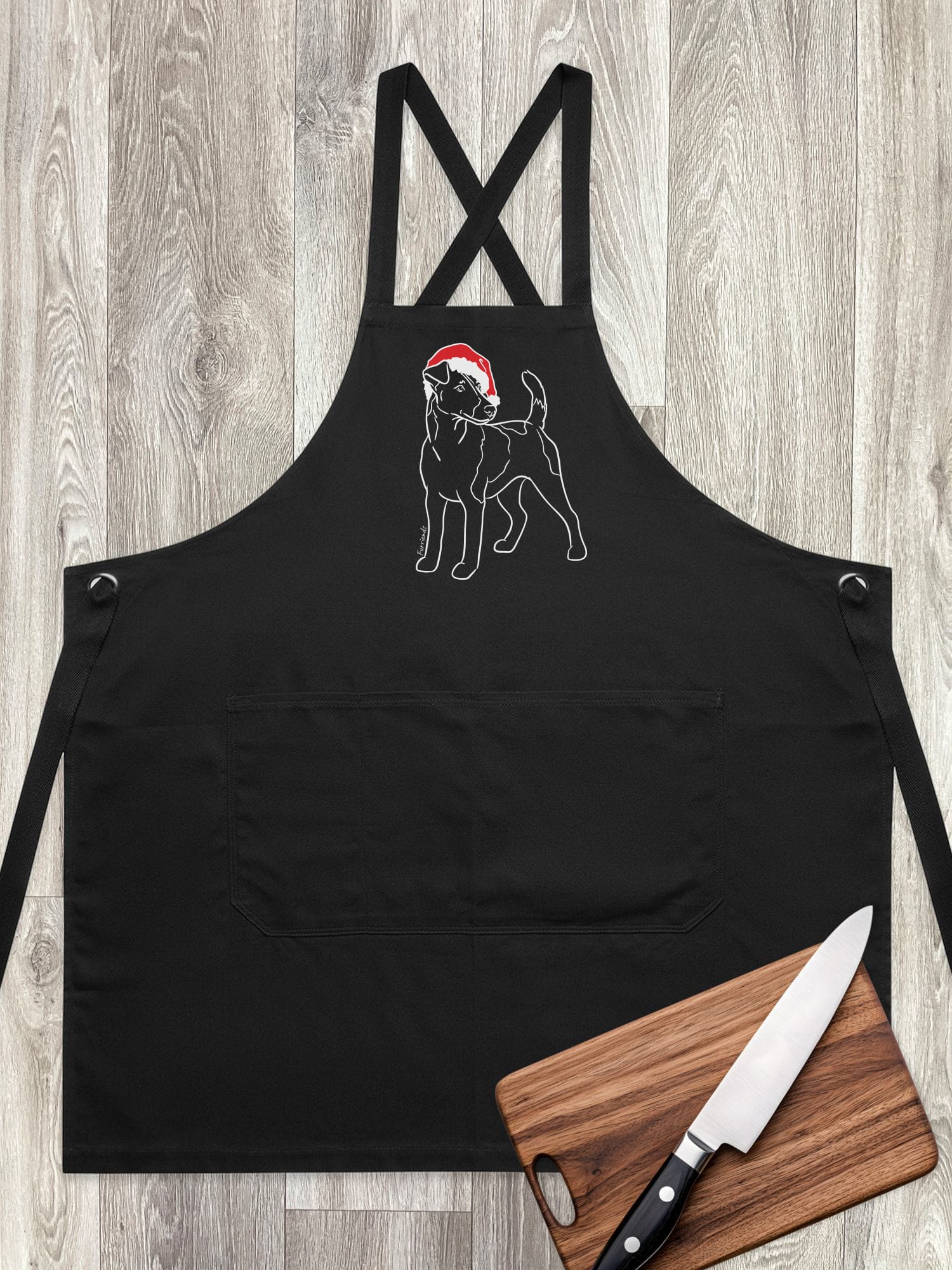 Fox Terrier Christmas Edition Jarrah Crossback Apron