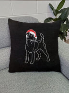 Fox Terrier Christmas Edition Linen Cushion Cover