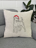 Fox Terrier Christmas Edition Linen Cushion Cover